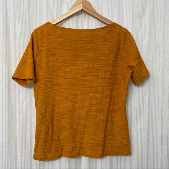 J. Crew mustard textured short sleeve tee - Picture 2 of 5
